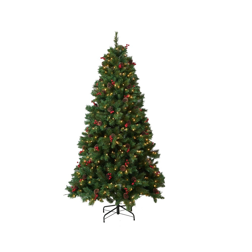 Santas Forest 27766 Prelit Scotch Pine Christmas Tree, Green