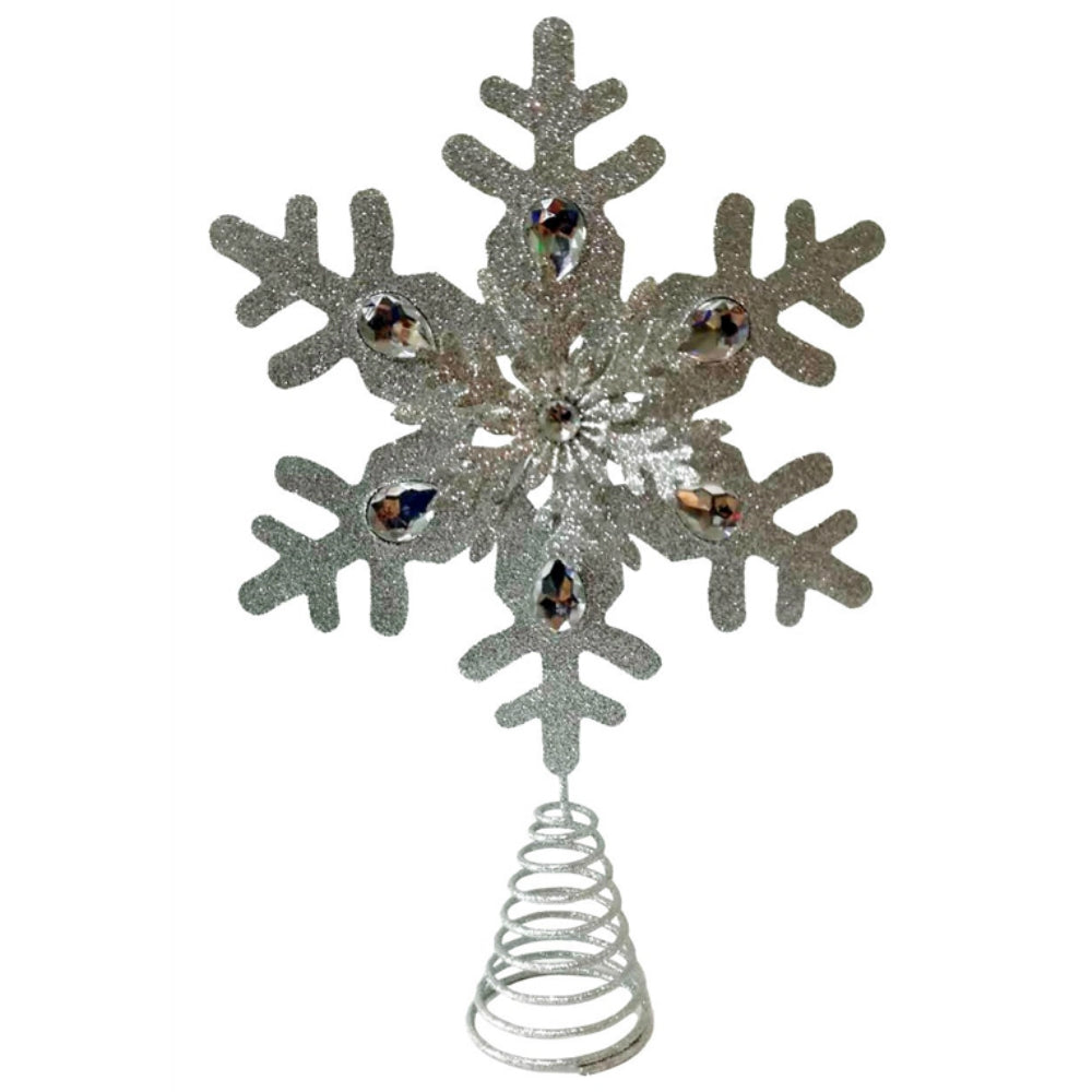 Santas Forest 22401 Christmas Snowflake Tree Top, Silver