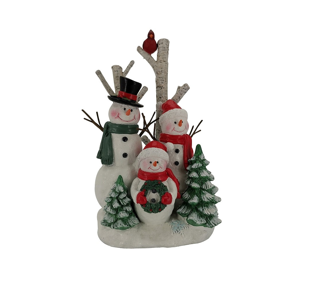 Santas Forest 89806 Snowman Family, Christmas, Resin, White/Red