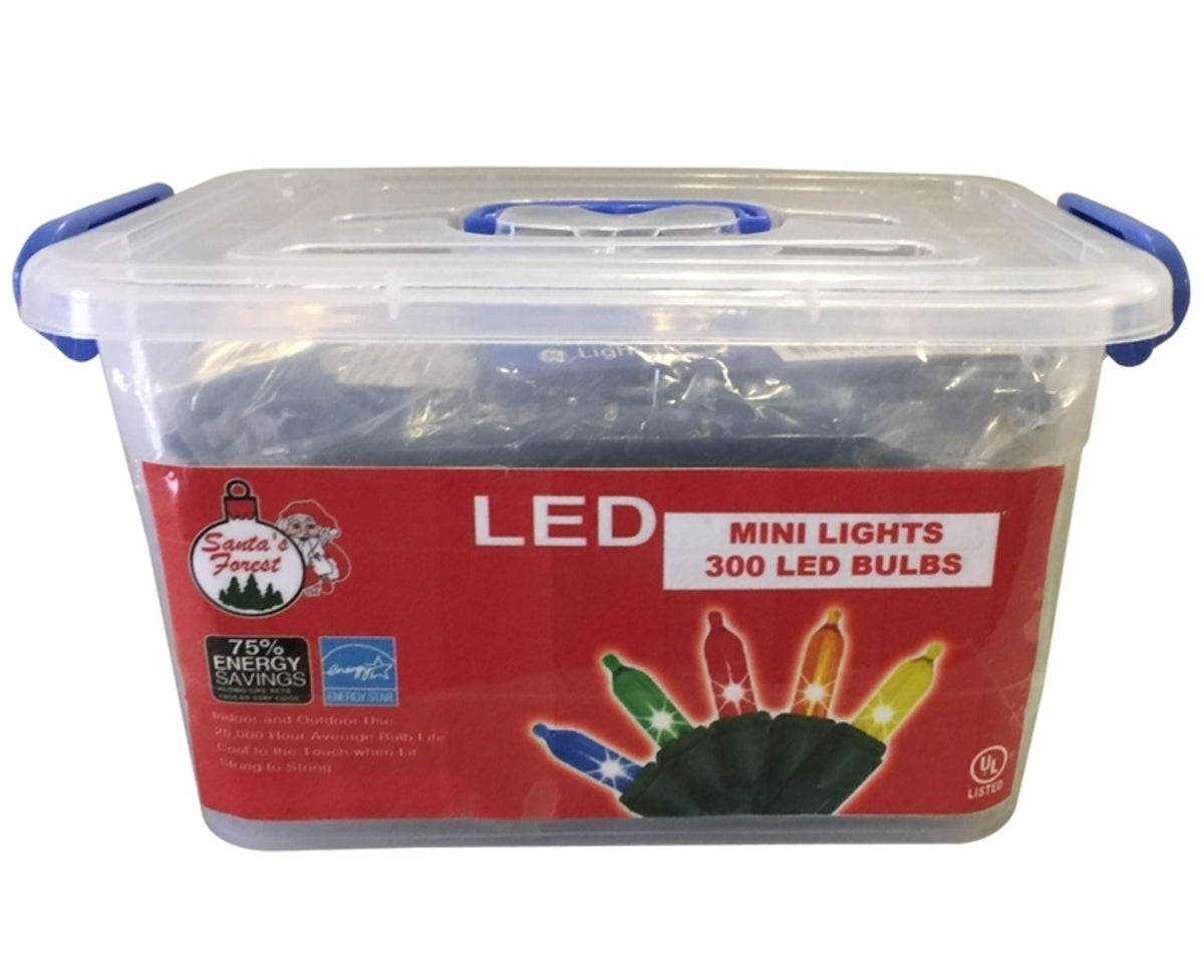 Santas Forest 07910 Tote Mini LED Christmas Light Set, 300 Lights
