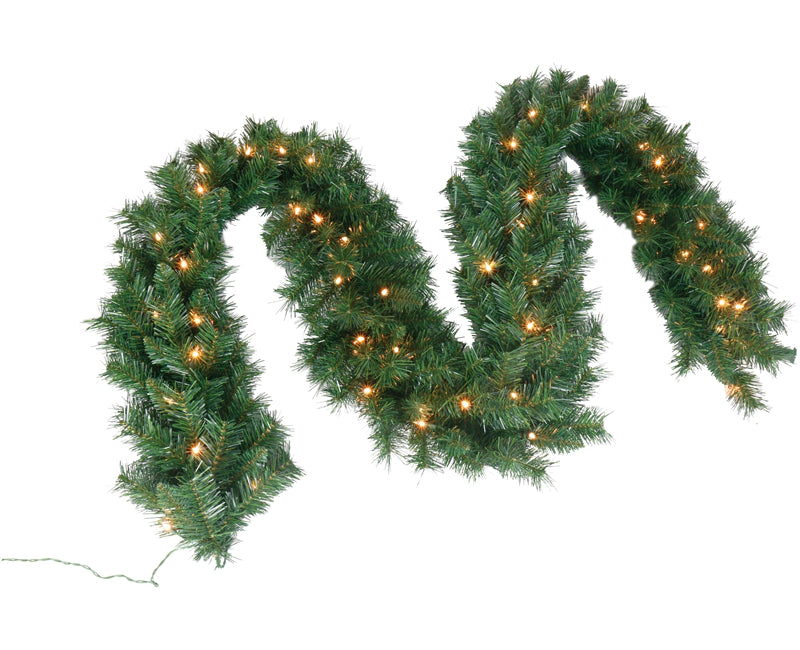 Santas Forest 09727 Pre-Lit Christmas Garland, 9' x 12"