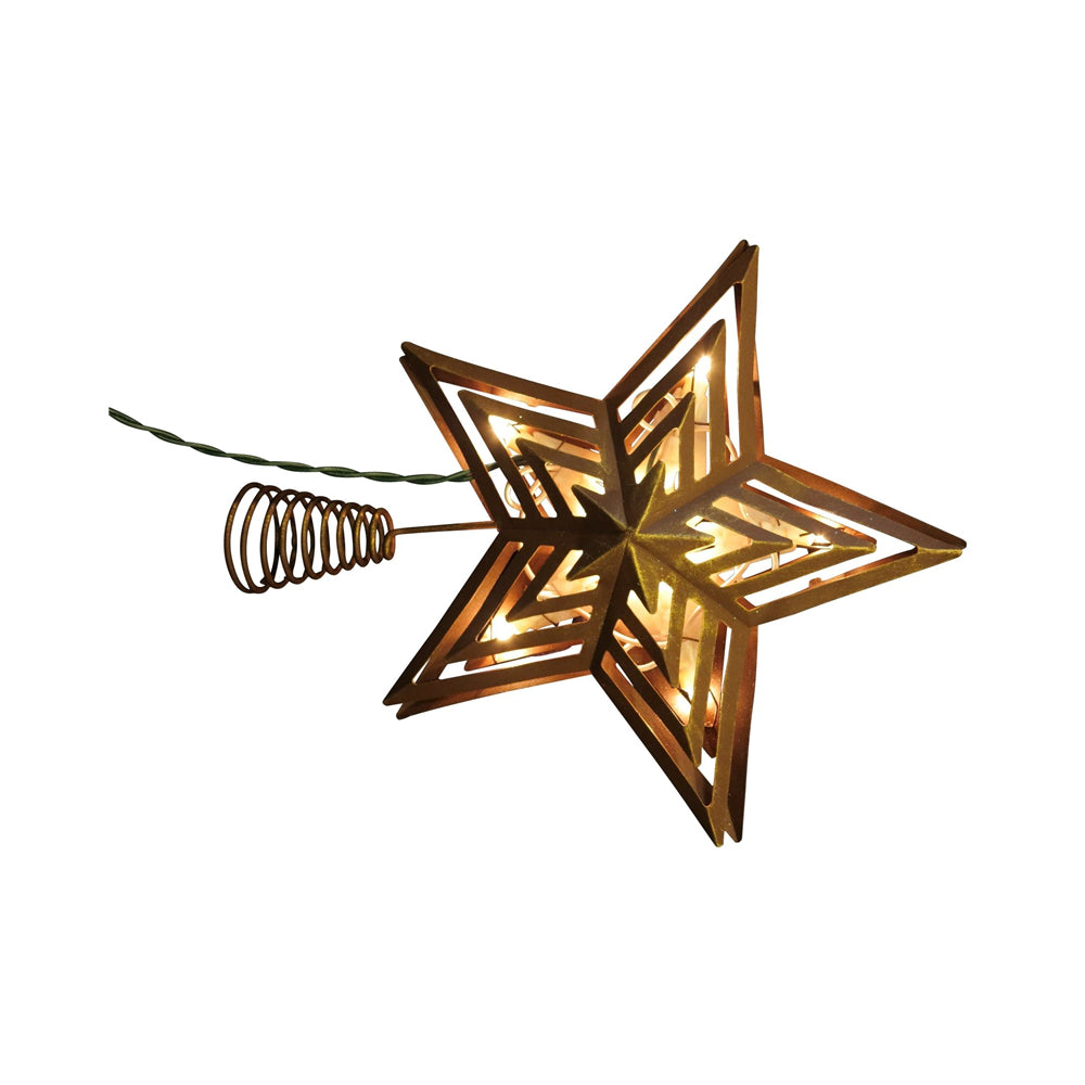 Santas Forest 19351 Christmas Pre-Lit 5P Star Light, Bronze, 12"