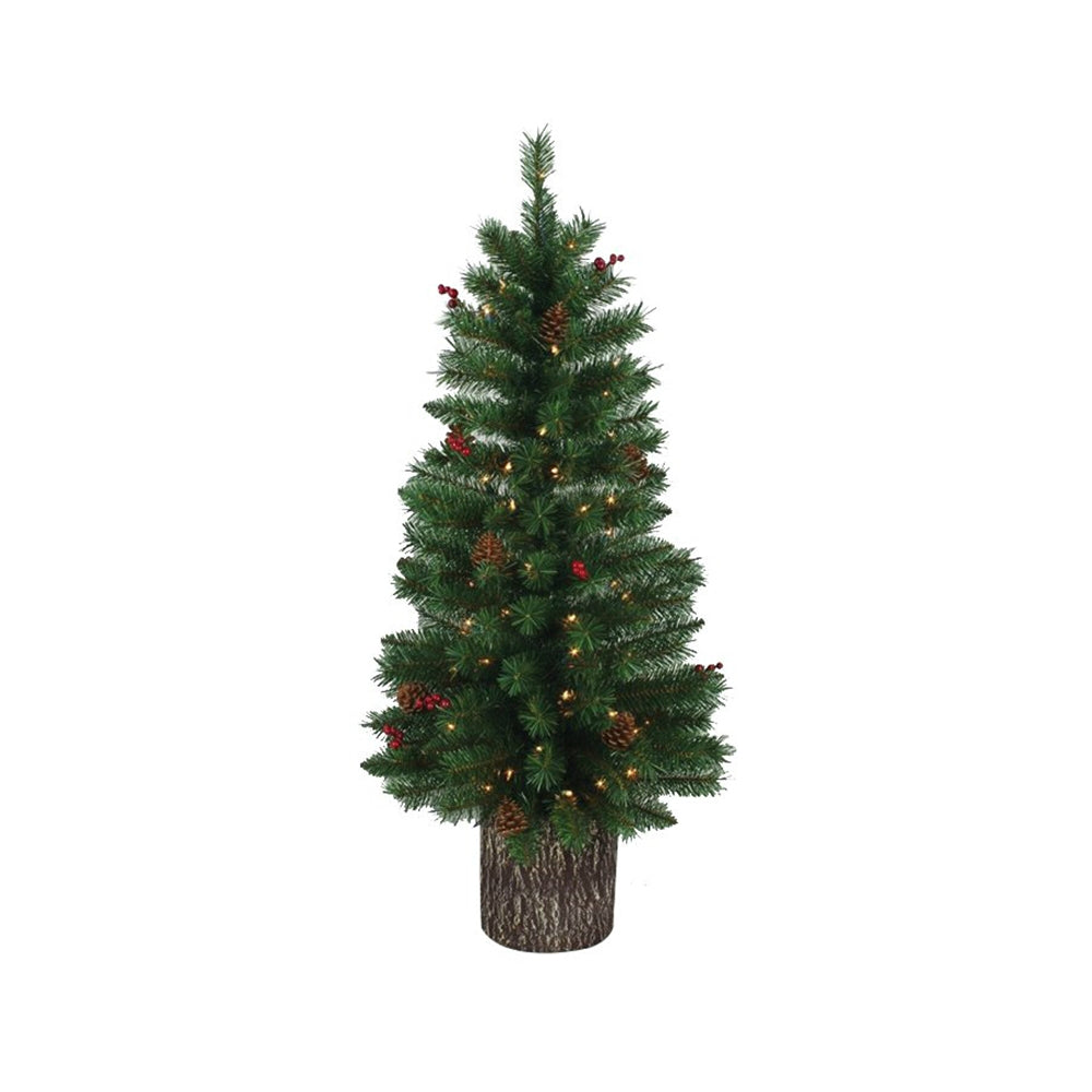 Santas Forest 27348 Pre-Lit Christmas Tree, Clear, 4'