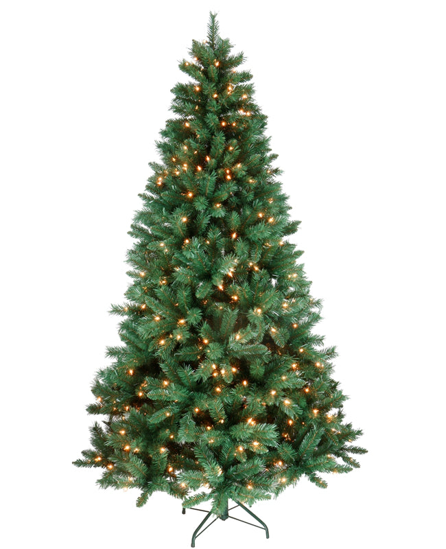 Santas Forest 09770 Christmas Pre-Lit Christmas Tree, Clear, 7'