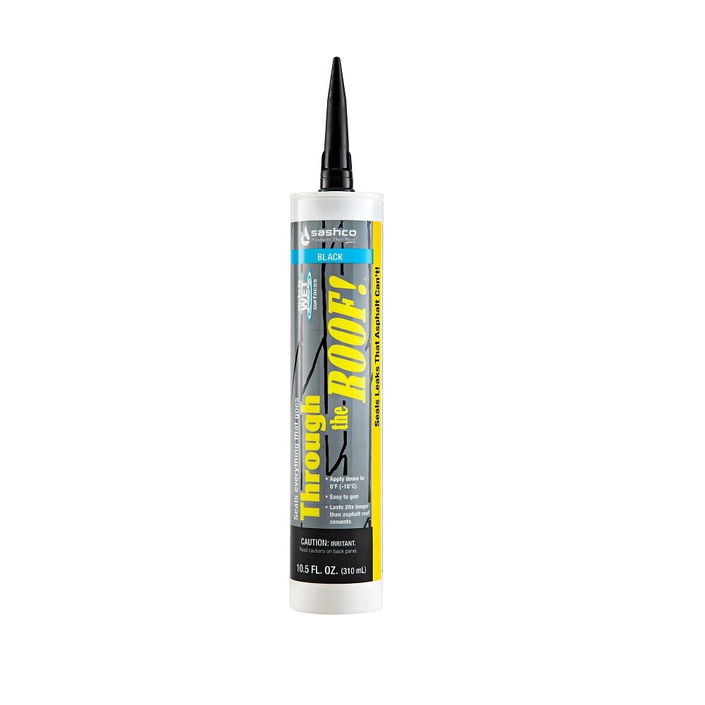 Sashco 14060 Through the Roof! Roof Sealant, Black, 10.5 Ounce