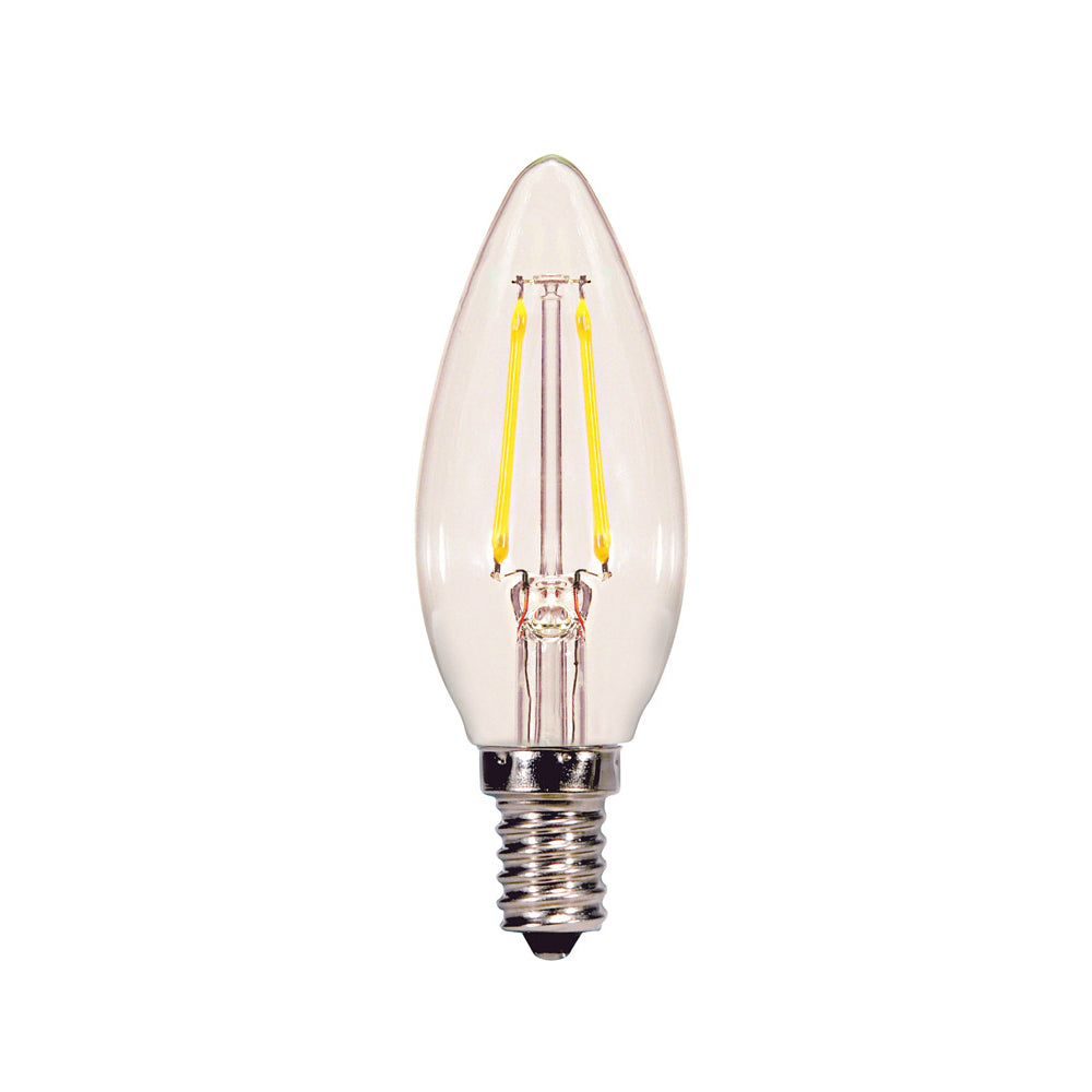 Satco S21711 B11 Filament LED Bulb Warm White, 40 Watt, 2 pk