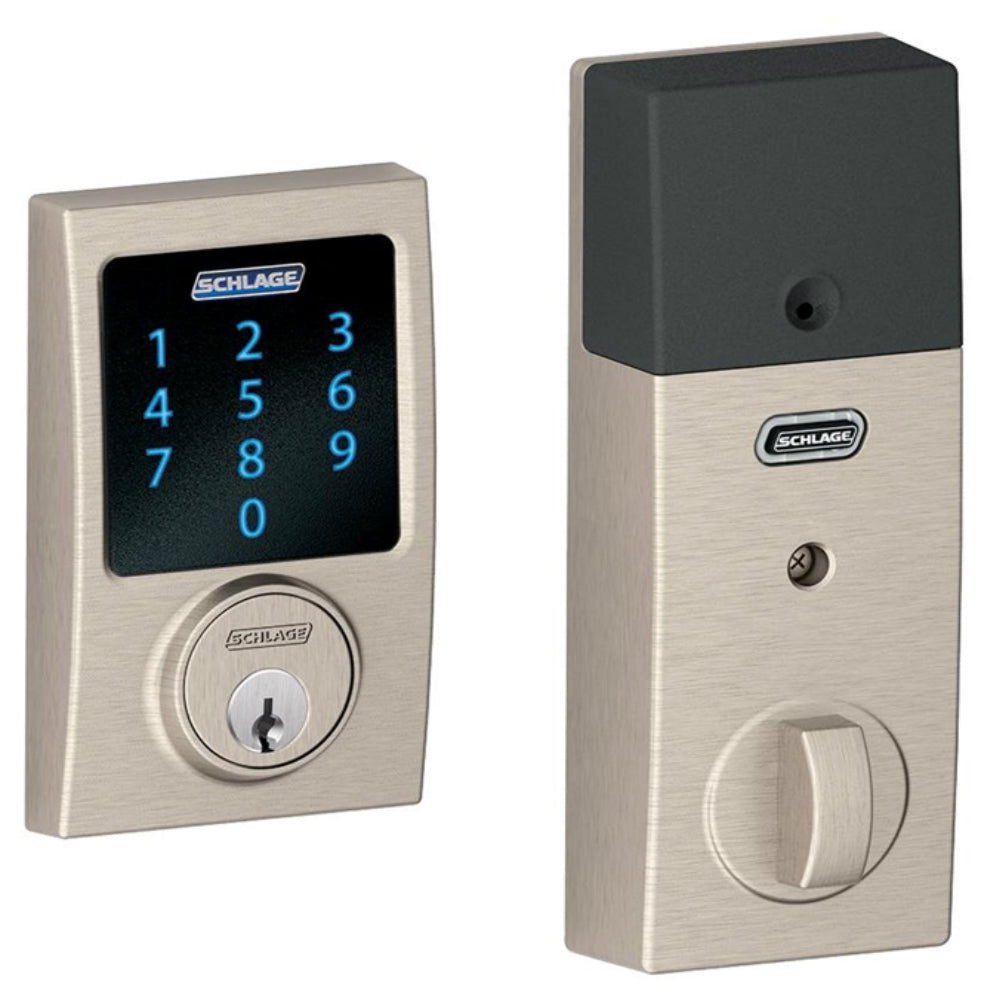 Schlage BE479AAVCEN619 Sense Smart Deadbolt with Century Trim, Satin Nickel