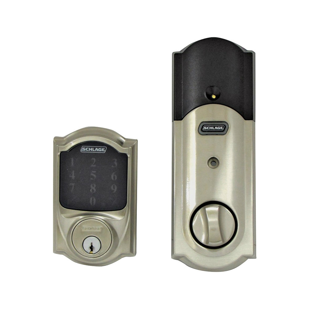 Schlage BE469ZP V CAM 619 Touchscreen Electronic Deadbolt, 1 Grade, Satin Nickel