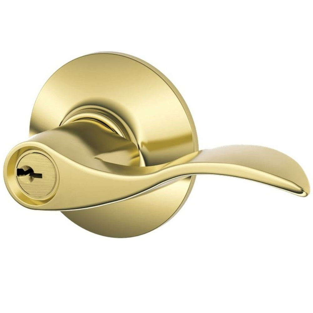 Schlage F51A ACC 605 Accent Entry Lever Lockset, Solid Brass