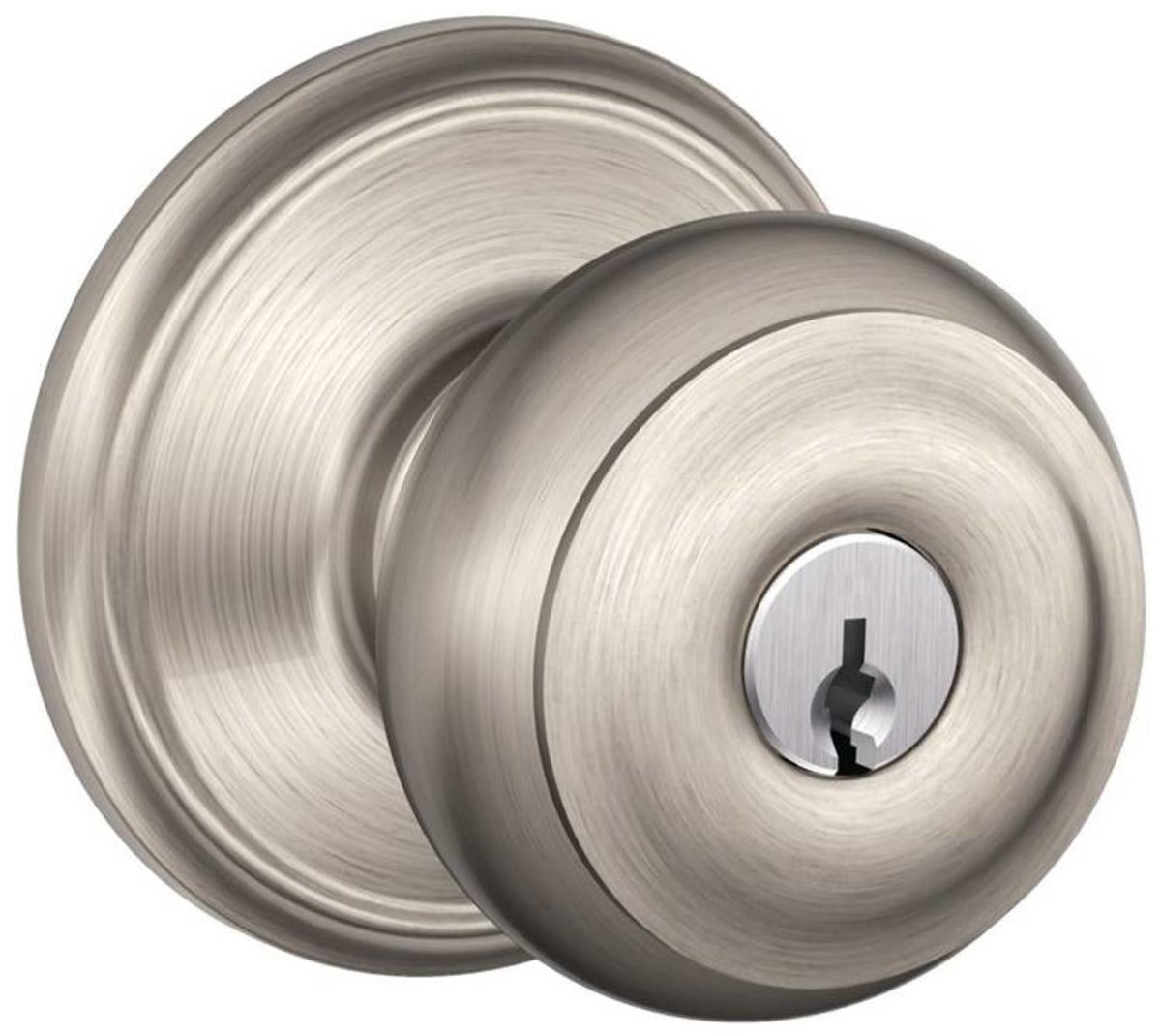 Schlage F51A GEO 619 Georgian Entry Knob, Satin Nickel