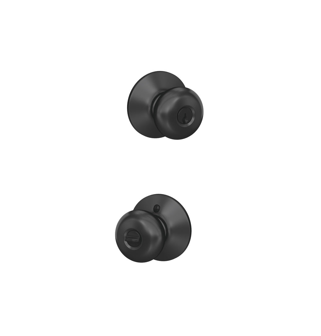 Schlage F51AGPLY622 F-Series Plymouth Entry Knobs, Matte Black