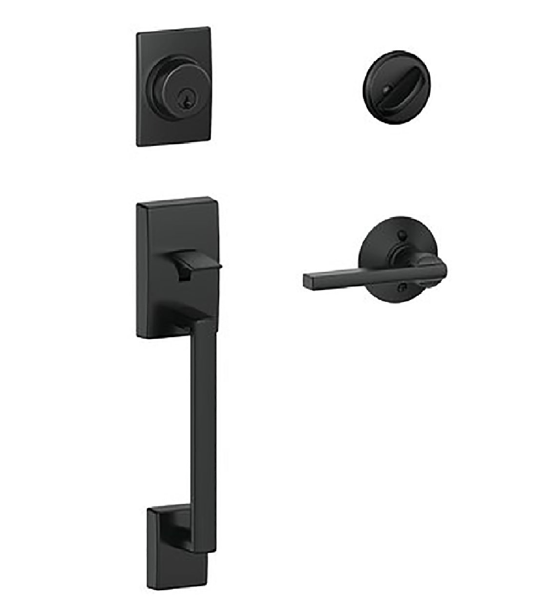 Schlage F60CEN622LAT Door Handleset, Matte Black