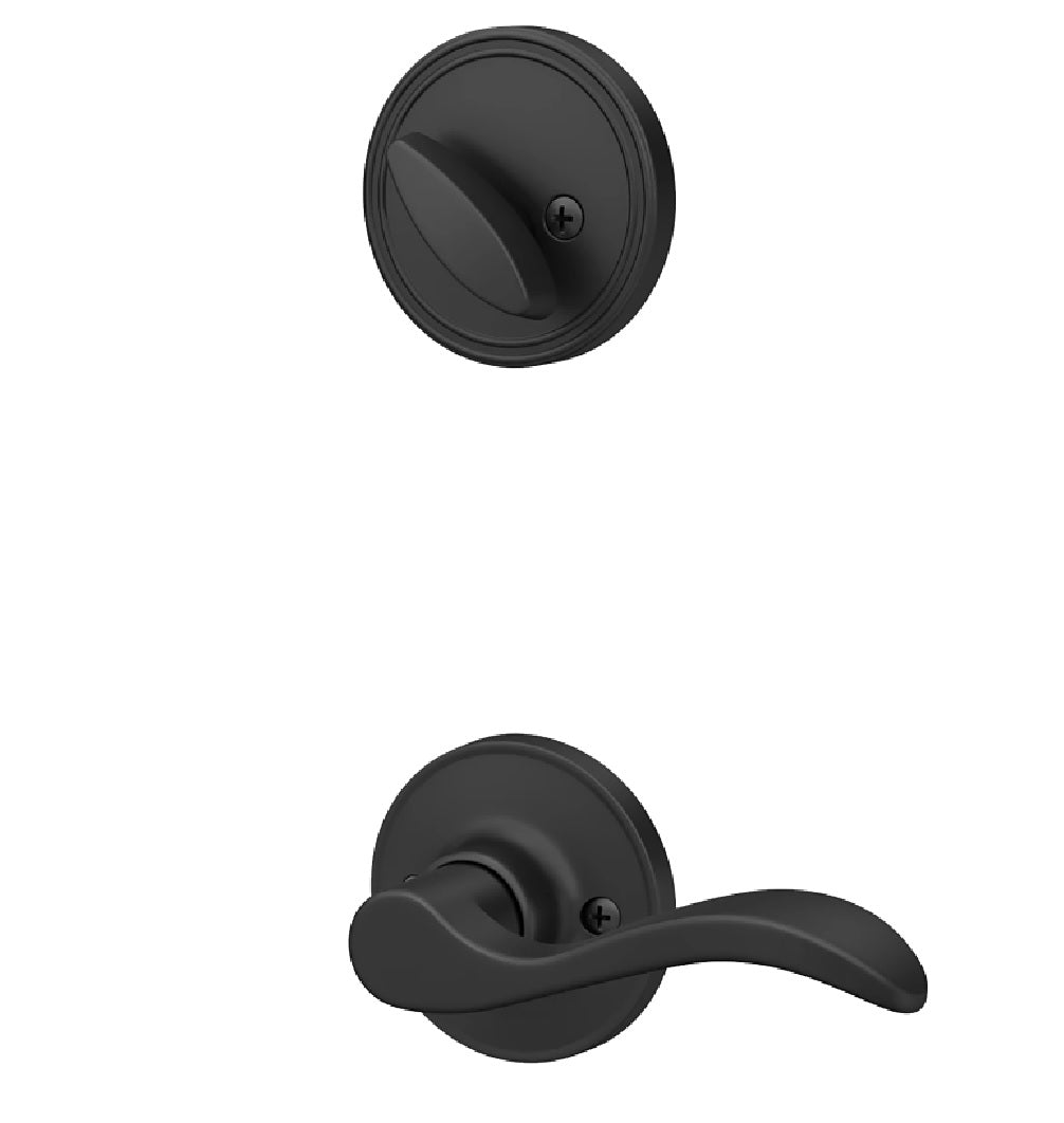 Schlage JH59SEV622LH Left Handed Single Cylinder Entry Door Locks Lever, Matte Black