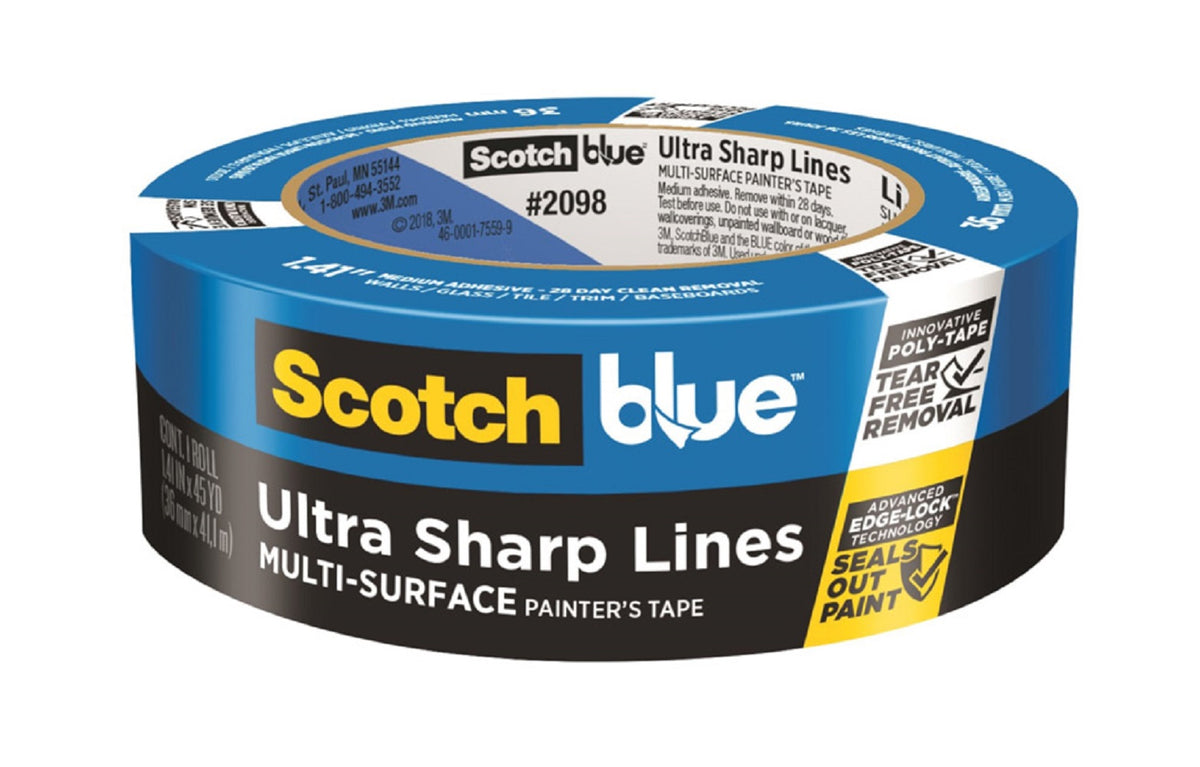 ScotchBlue 2098-36CC-XS Painter's Tape, Blue, 1.41 in x 45 Yd
