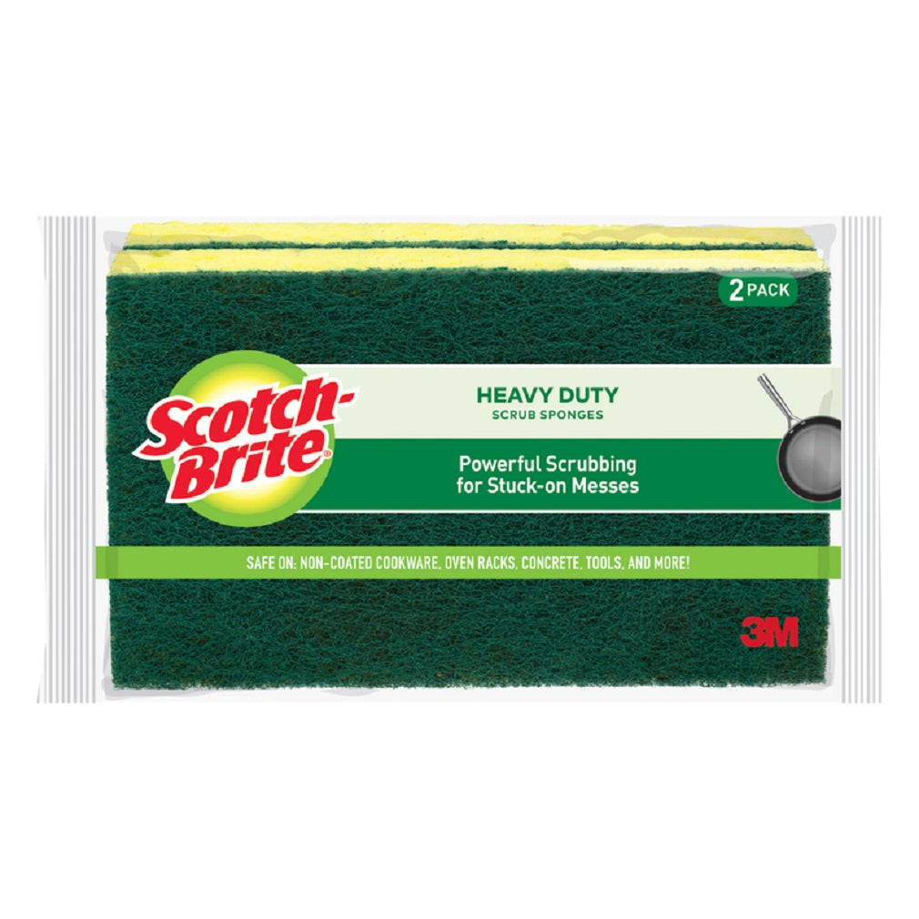 Scotch-Brite 455-2-6 Scrub Sponges, Synthetic Fibers, Green