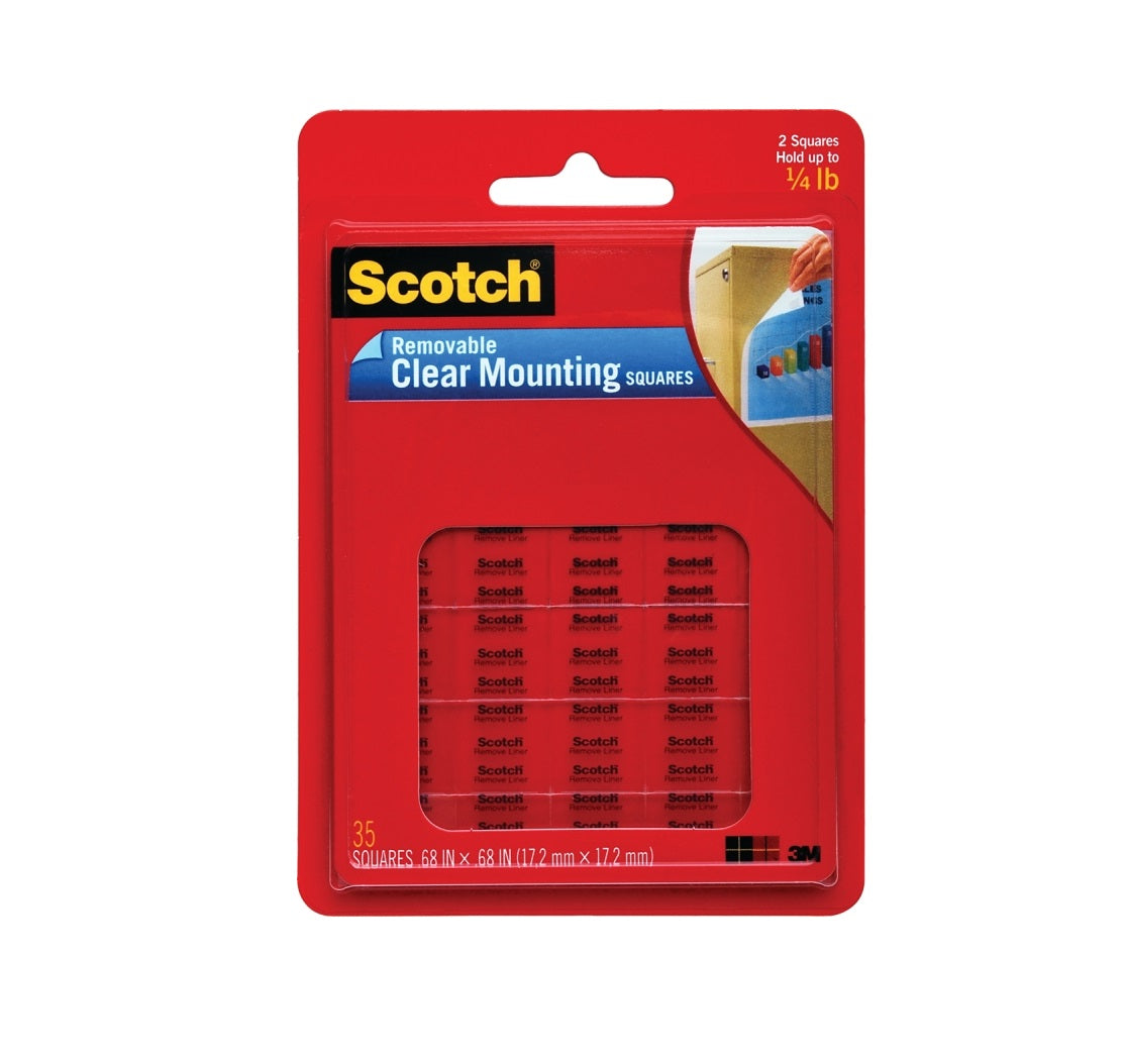 Scotch 859 Removable Clear Mounting Squares, 450 g