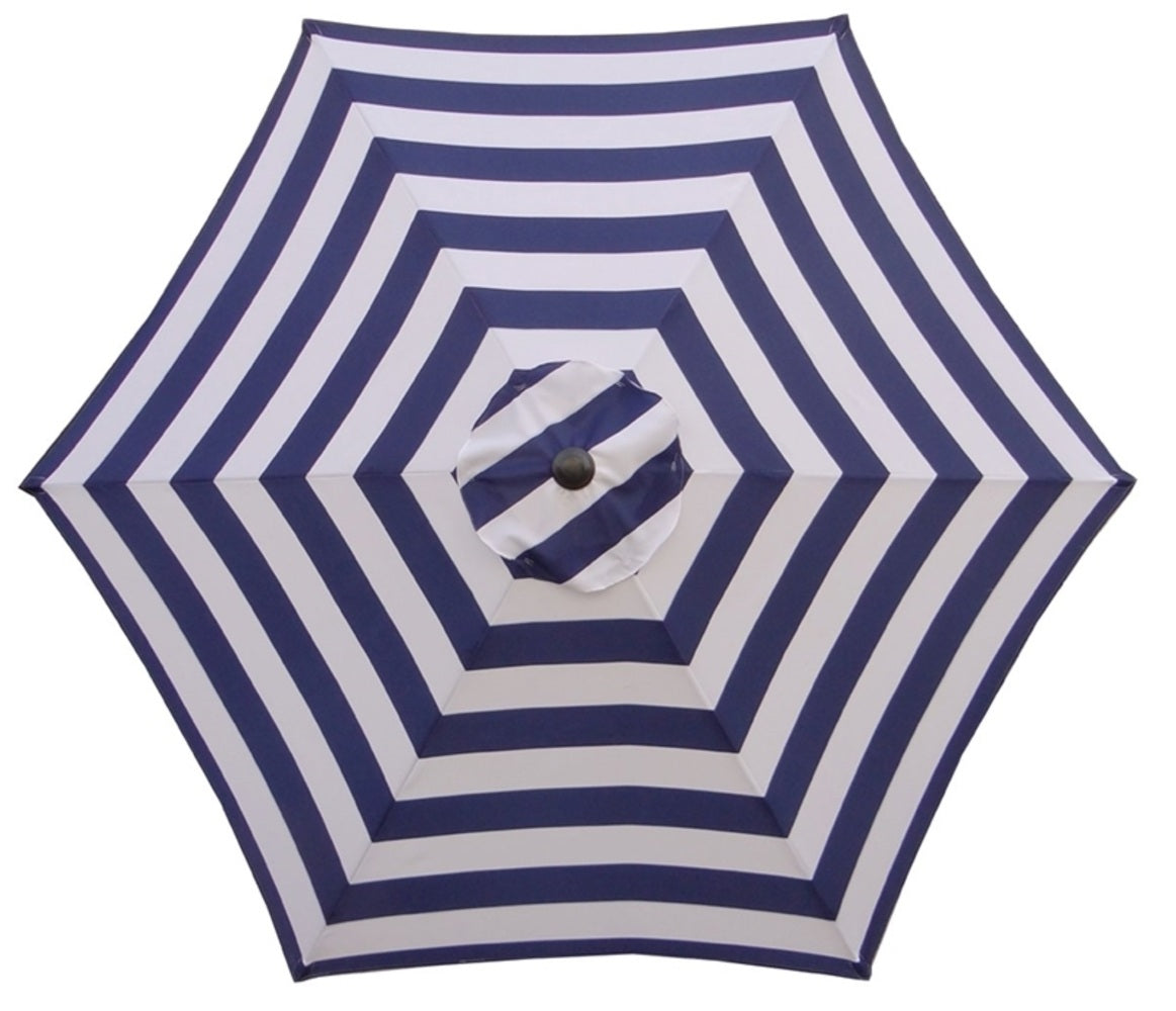 Seasonal Trends UM90BKOBD18/WT Market Umbrella, Navy/White, 9'