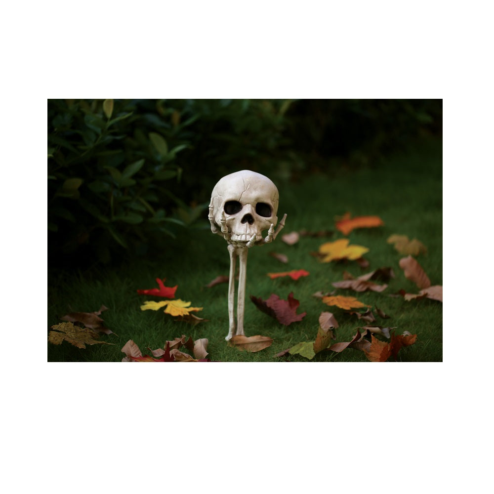 Seasons W80696 Crazy Bones Skull In Hand Halloween Lawn Stake