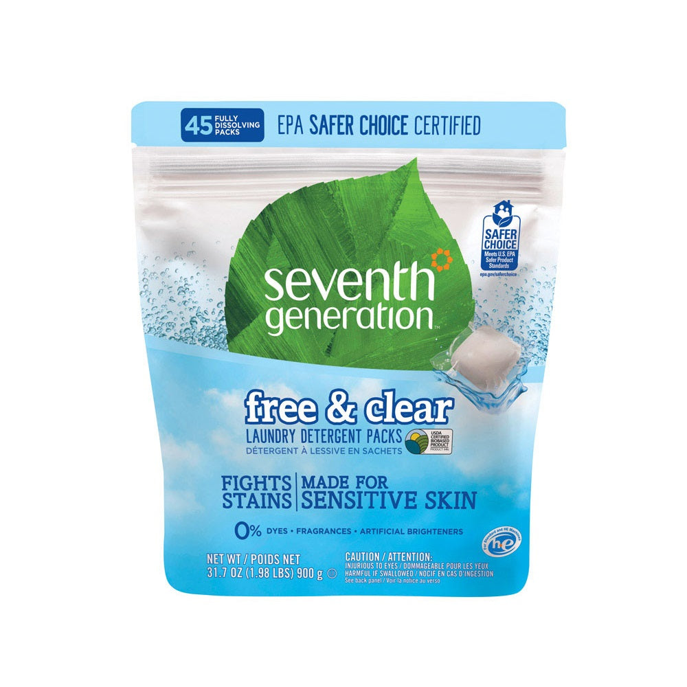 Seventh Generation 102185 Laundry Detergent, Free and Clear Scent, 31.7 Oz