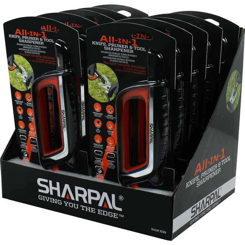 Sharpal 103N All-in-One Carbide/Ceramic Sharpener, Black/Orange