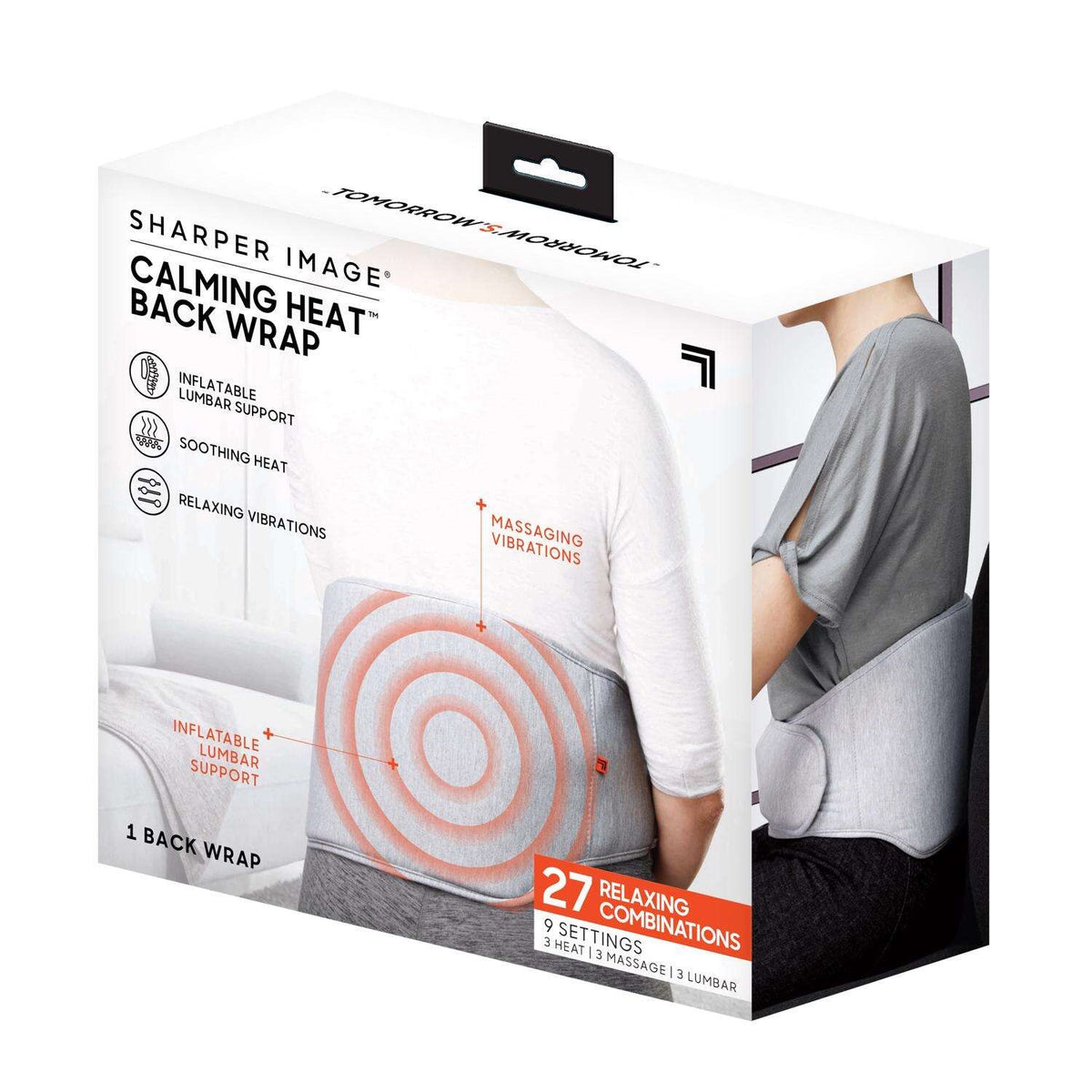 Sharper Image CWT41003 Calming Heat Back Wrap, Fabric