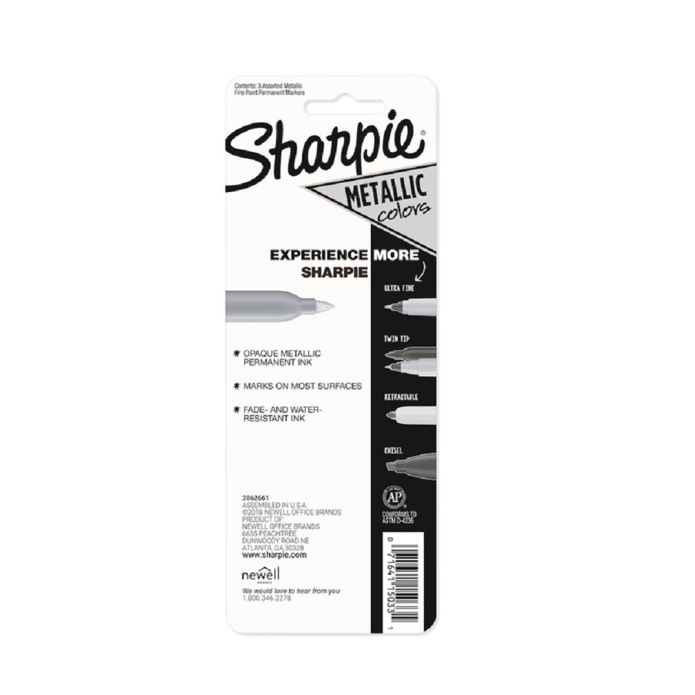 Sharpie 2029669 Fine Tip Metallic Marker, Assorted Color