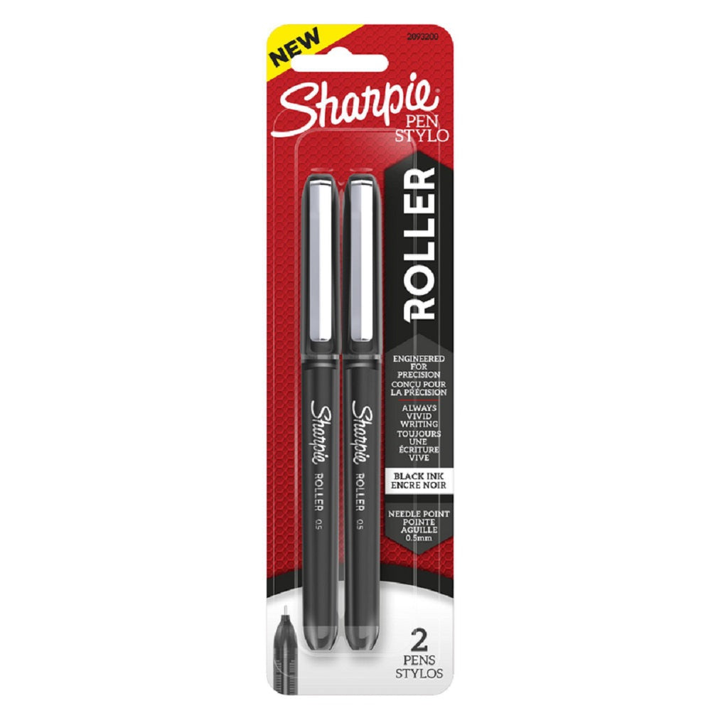 Sharpie 2093200 Rollerball Pen, Black, 2 Pack
