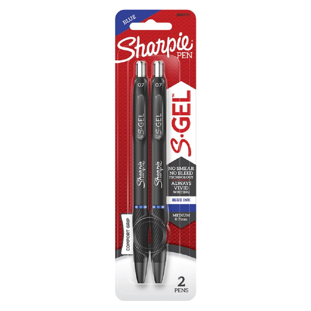 Sharpie 2096170 S-Gel Retractable Gel Pen, Blue, 2 Pack