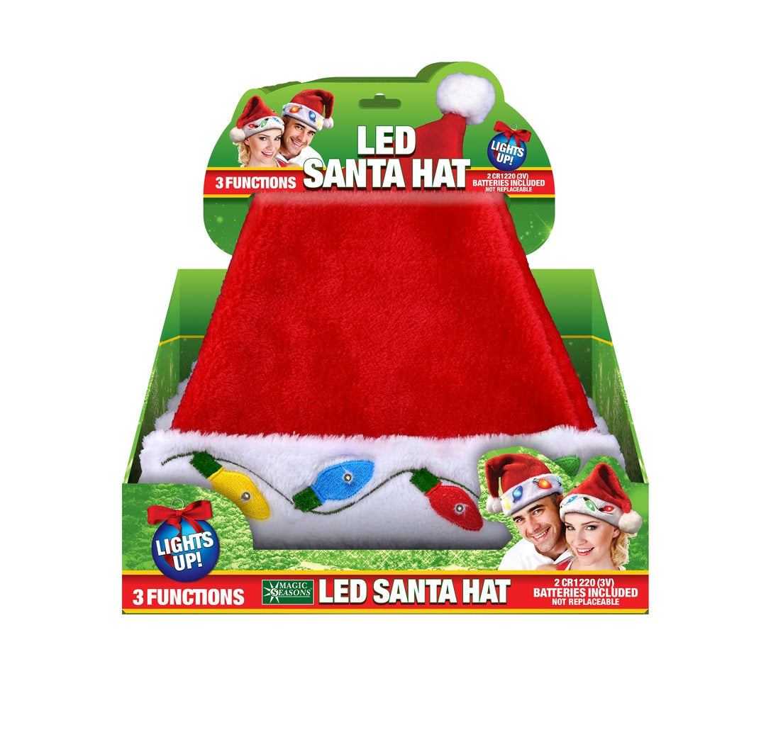 Shawshank LEDz 702831 Magic Seasons LED Christmas Santa Hat, Plush