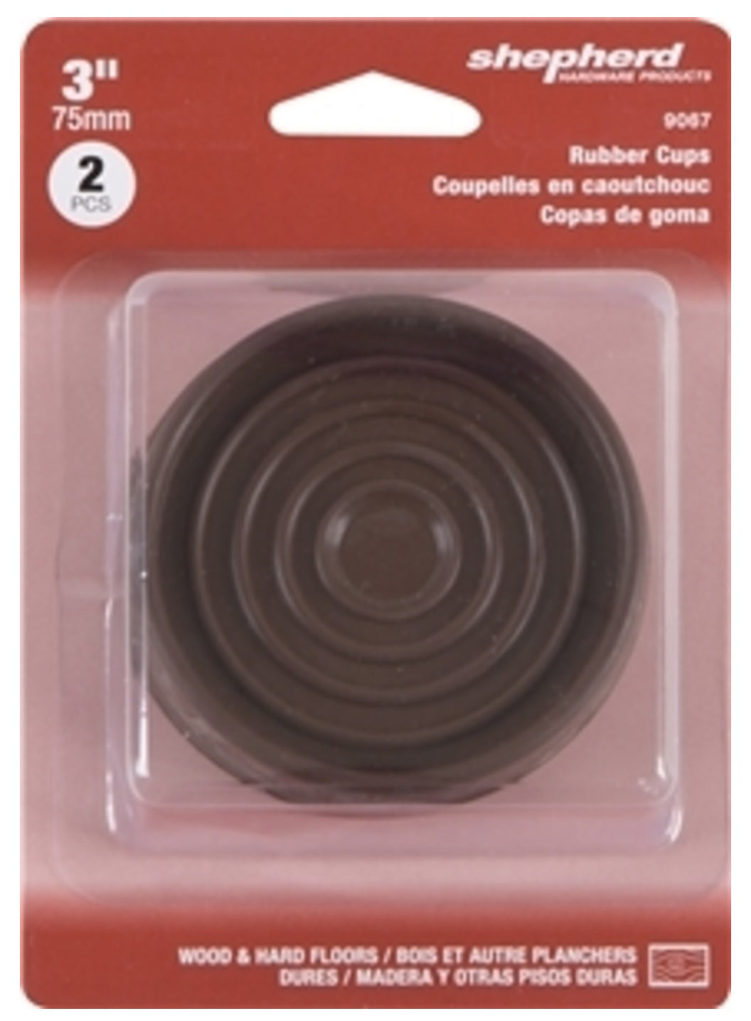 Shepherd Hardware 9067 Furniture Cups, Brown