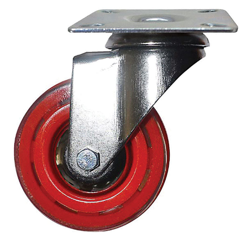 Shepherd Hardware 6266 Swivel Caster, Polyurethane, Red, 3"