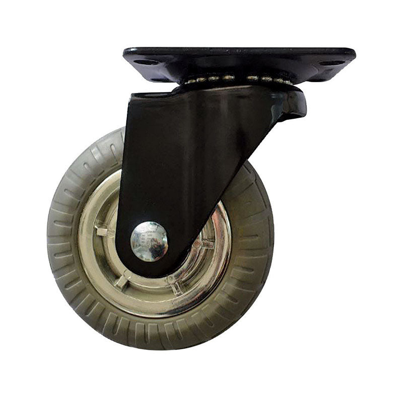 Shepherd Hardware 6269 Swivel Caster, Soft Rubber, Chrome, 4"