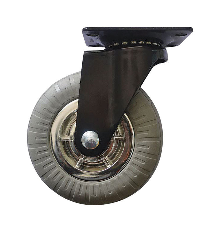 Shepherd Hardware 6270 Swivel Caster, Soft Rubber, Chrome, 5"