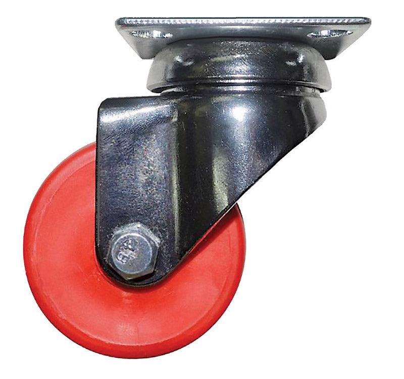 Shepherd Hardware 6271 Swivel Caster, Polypropylene, Red, 2"
