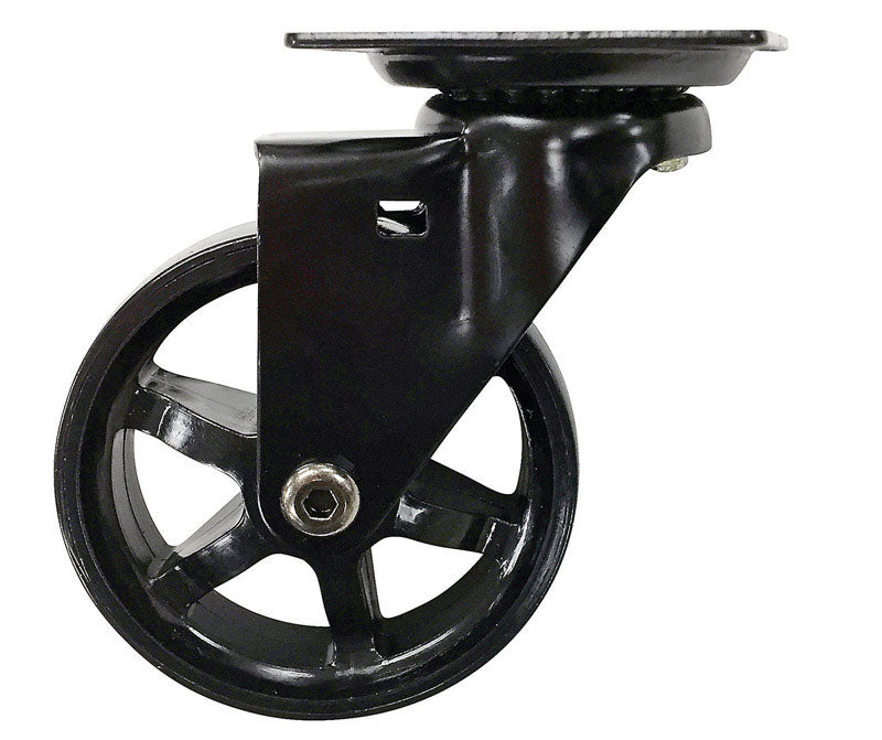 Shepherd Hardware 6275 Swivel Caster, Polyurethane/Aluminum, Black, 3"