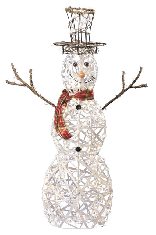 Sienna  R840411T 3D Wire Snowman Christmas Decoration, White, Metal, 48