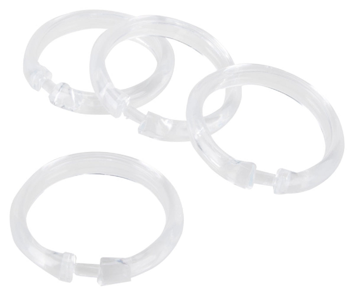 Simple Spaces SD-ORING-C3L Shower Curtain Ring, Plastic, 12 Piece, Clear