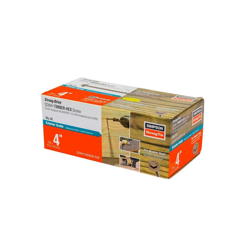 Simpson Strong-Tie SDWH19400DB-R50 Strong-Drive Timber Screw, Carbon Steel