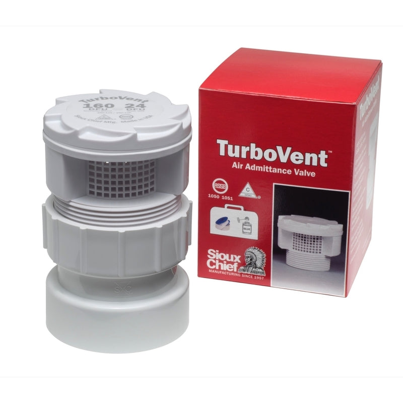 Sioux Chief 250-122P TurboVent Air Admittance Valve, 1-1/2 in X 2 in