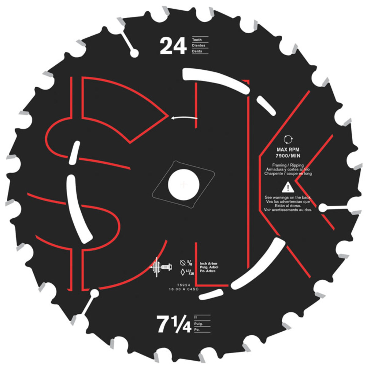 Skilsaw 75924 Circular Saw Blade, 7-1/4" x 5/8"