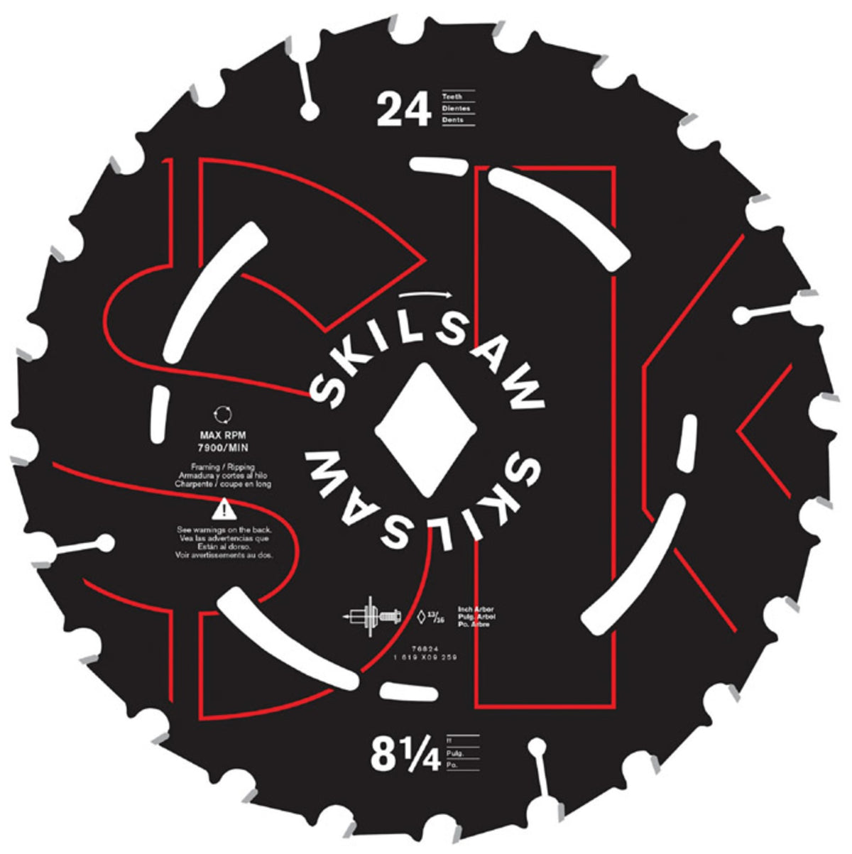 Skilsaw 76824 Circular Saw Blade, 8-1/4" x 13/16"