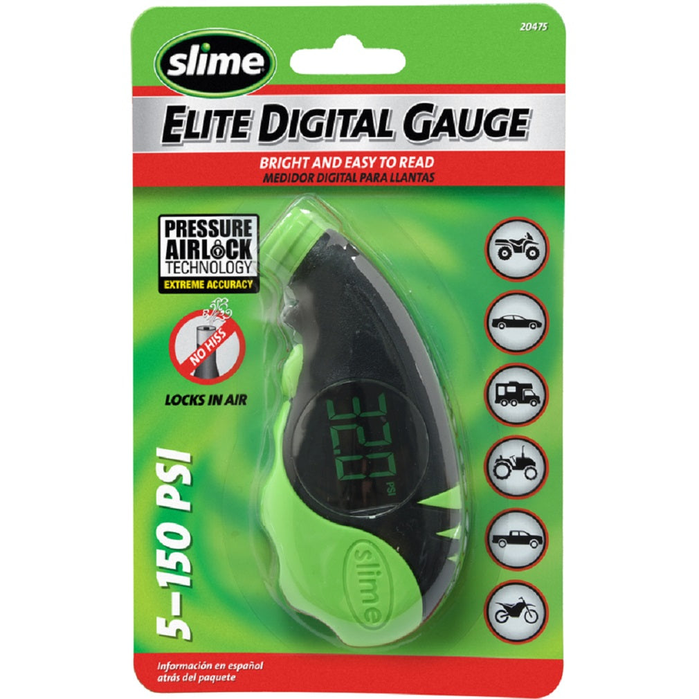 Slime 20475 Elite Digital Tire Pressure Gauge, 150 PSI