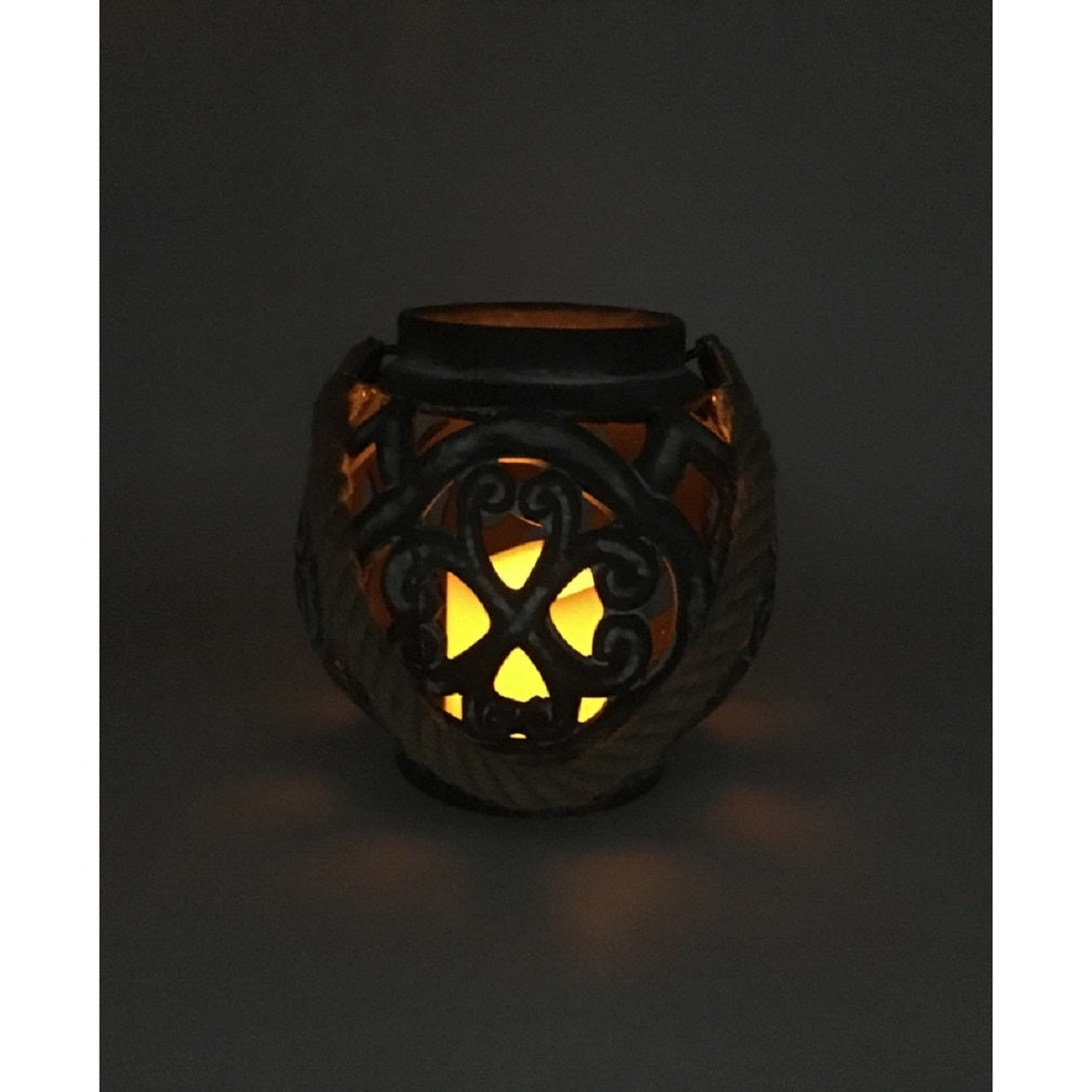 Smart Living TJ18A714 LED Lantern, Ceramic, Gray