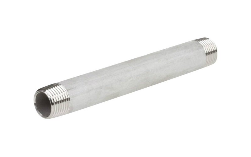 Smith Cooper S8344NI010060B Schedule 40 Welded Nipple, Stainless Steel, 6" x 1"