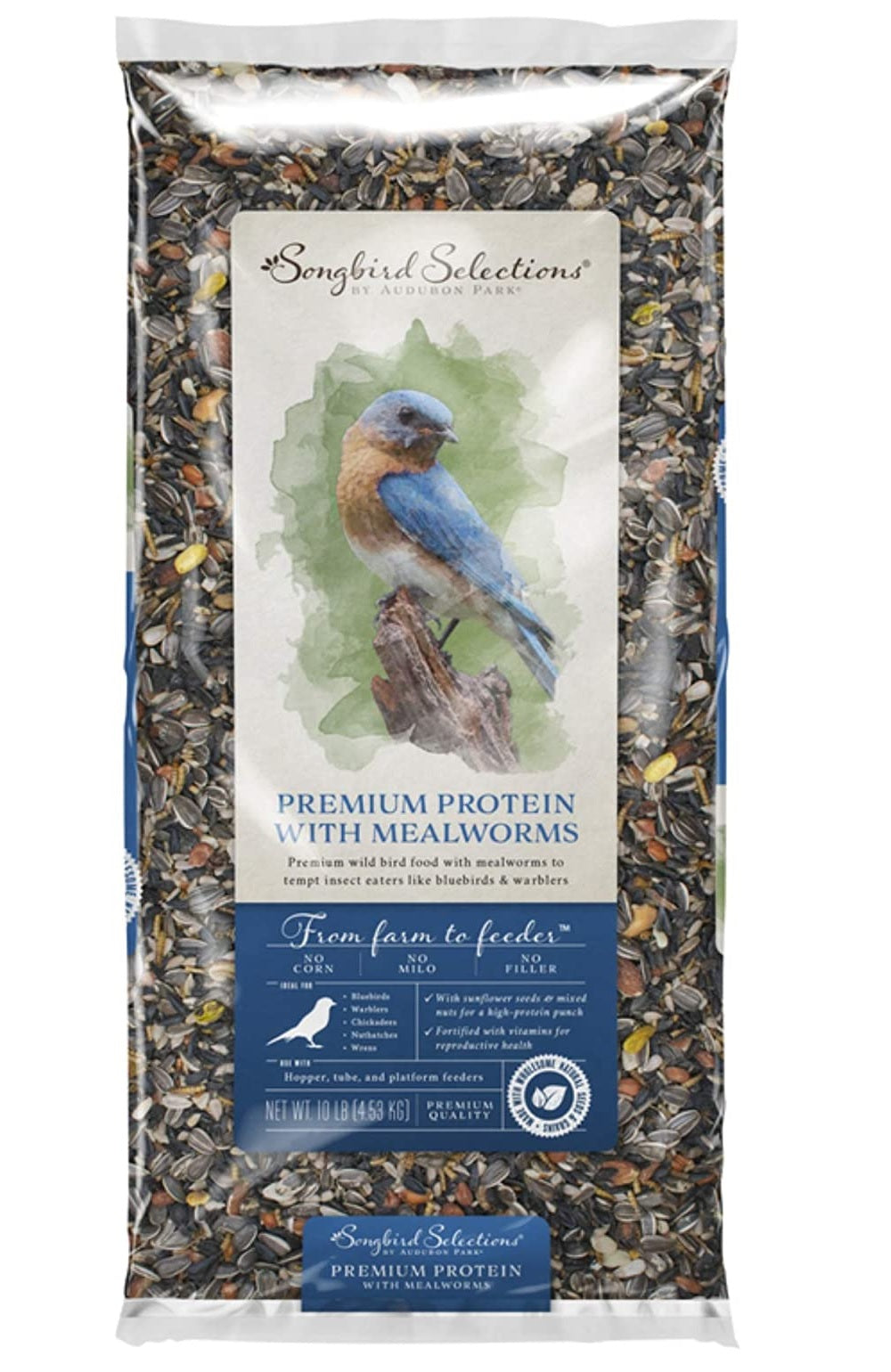 Songbird Selections 13633 Premium Protein with Mealworm Wild Bird Food, 10 Lbs