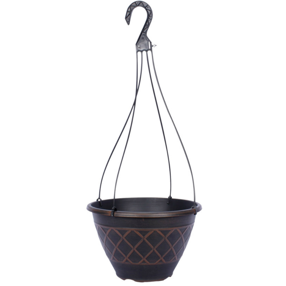 Southern Patio HDR-054825 Lacis Hanging Basket Planter, Brown, 12 Inch