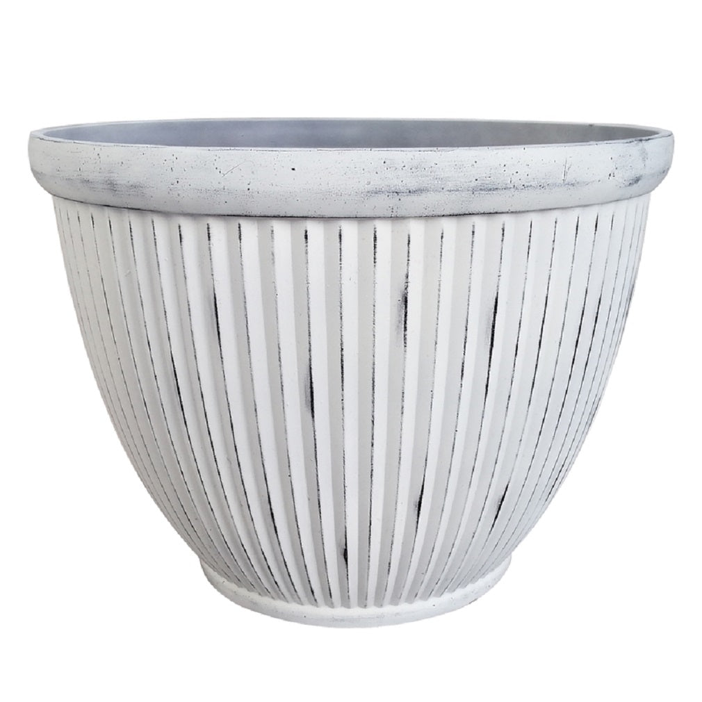 Southern Patio HDR-080602 Patio Planter, Resin, Afterglow White