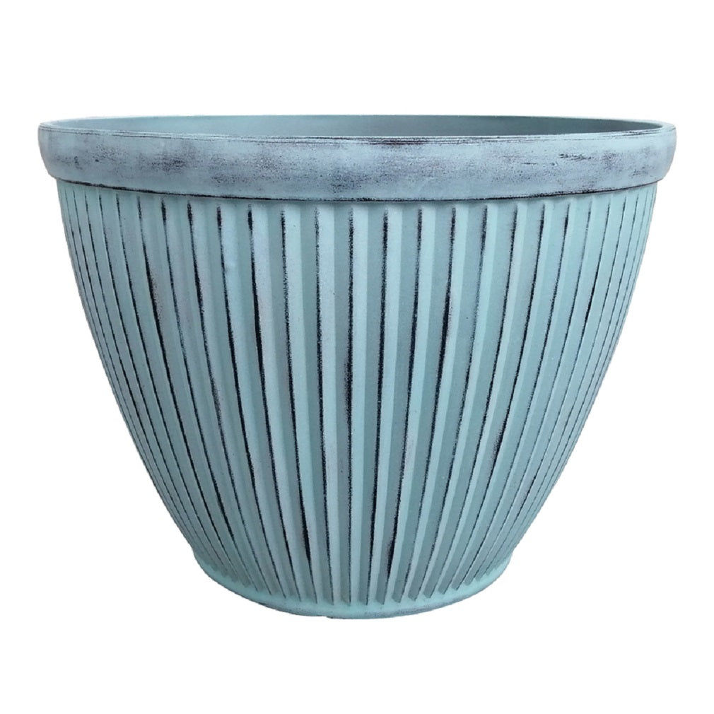 Southern Patio HDR-065661 Patio Planter, Resin, Patina Blue