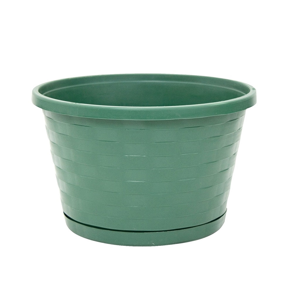 Southern Patio HW1224OG Fern Weave Hanging Basket Planter, 12", Green