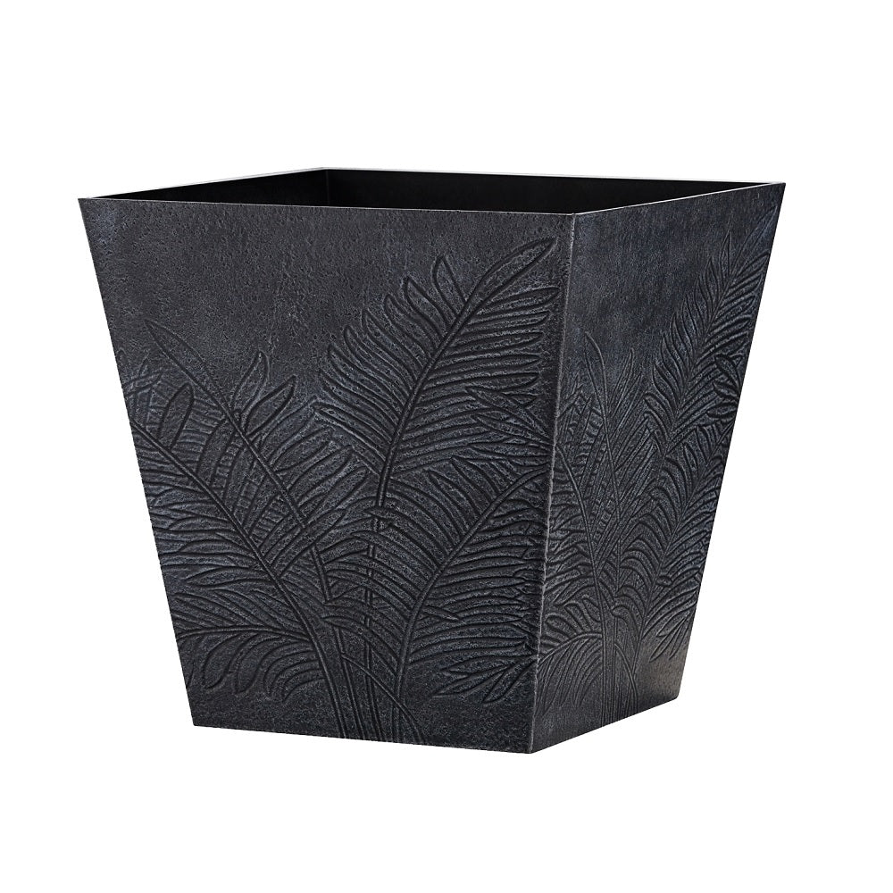 Southern Patio RUB-091523 Subtle Imprint Short Planter, Rubber, Black/Gray